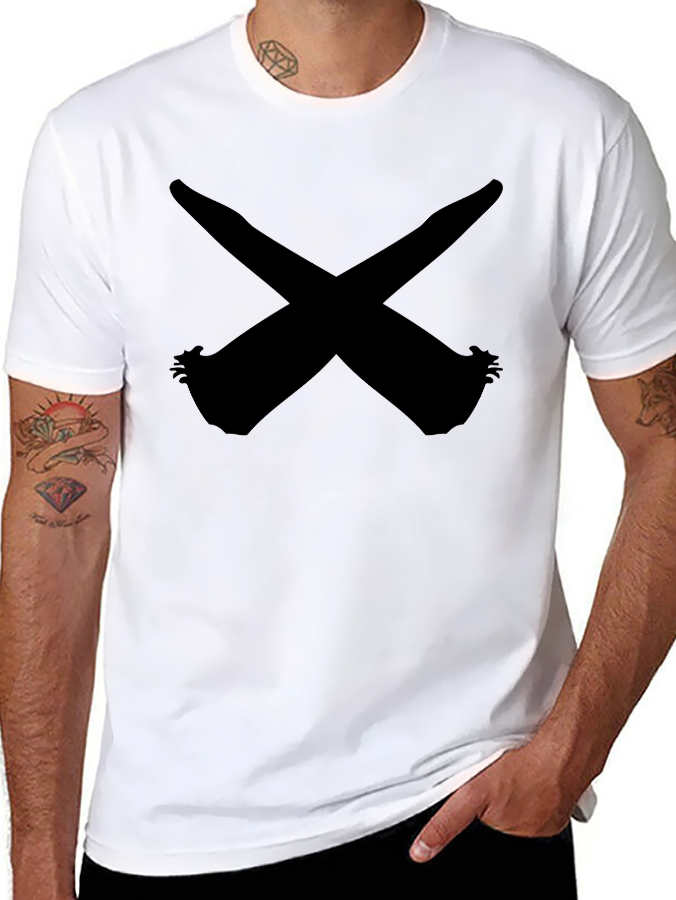 Black X Graphic Tee - Modern Minimalist Design