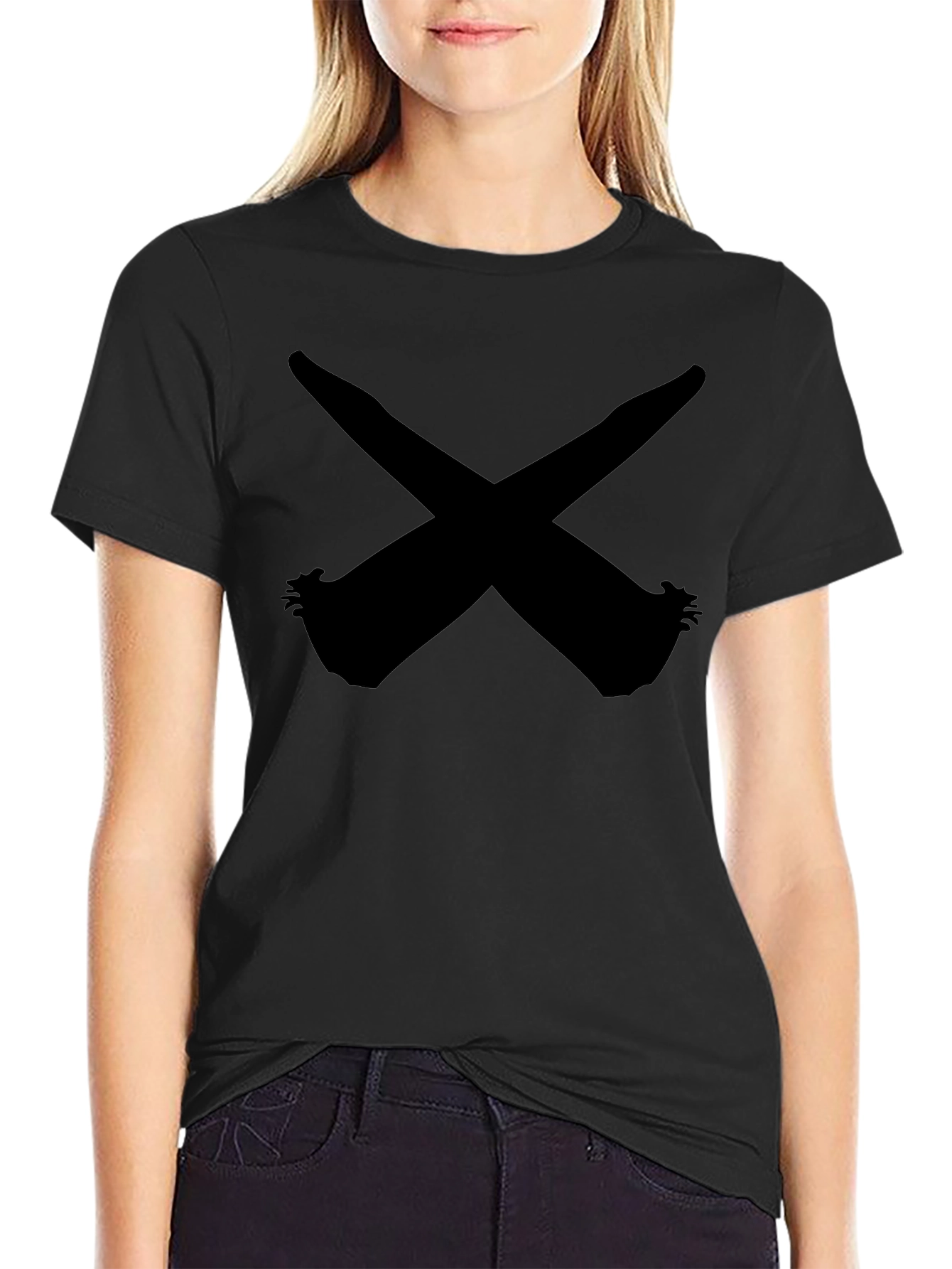 Black X Graphic Tee - Modern Minimalist Design