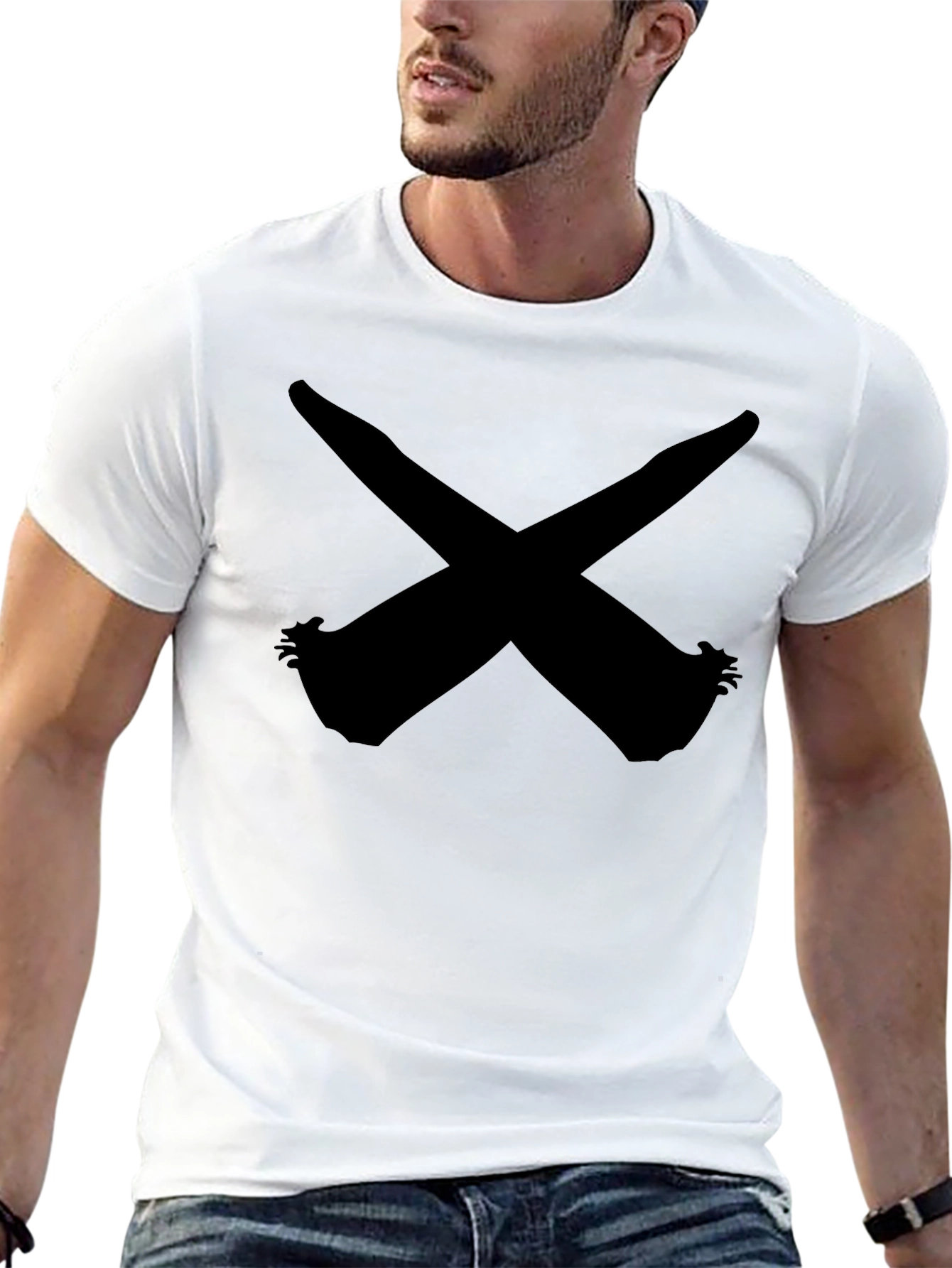 Black X Graphic Tee - Modern Minimalist Design