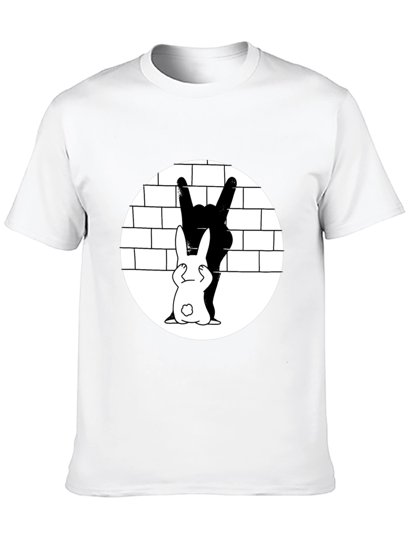 Cool Rabbit Rock On Graphic Black T-Shirt