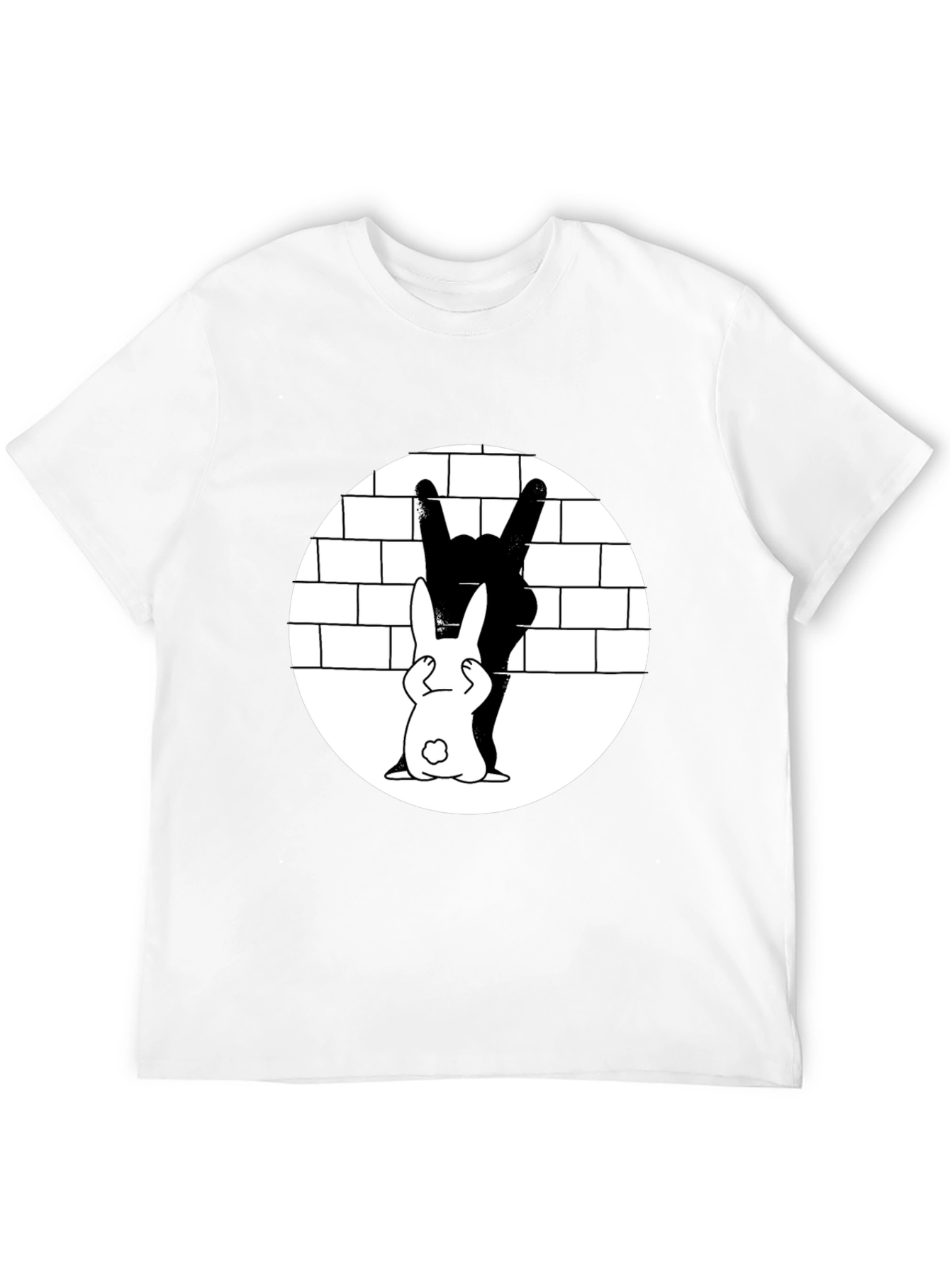 Cool Rabbit Rock On Graphic Black T-Shirt