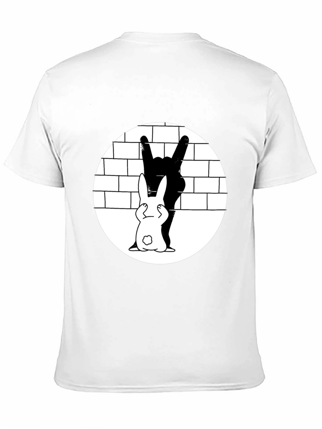 Cool Rabbit Rock On Graphic Black T-Shirt