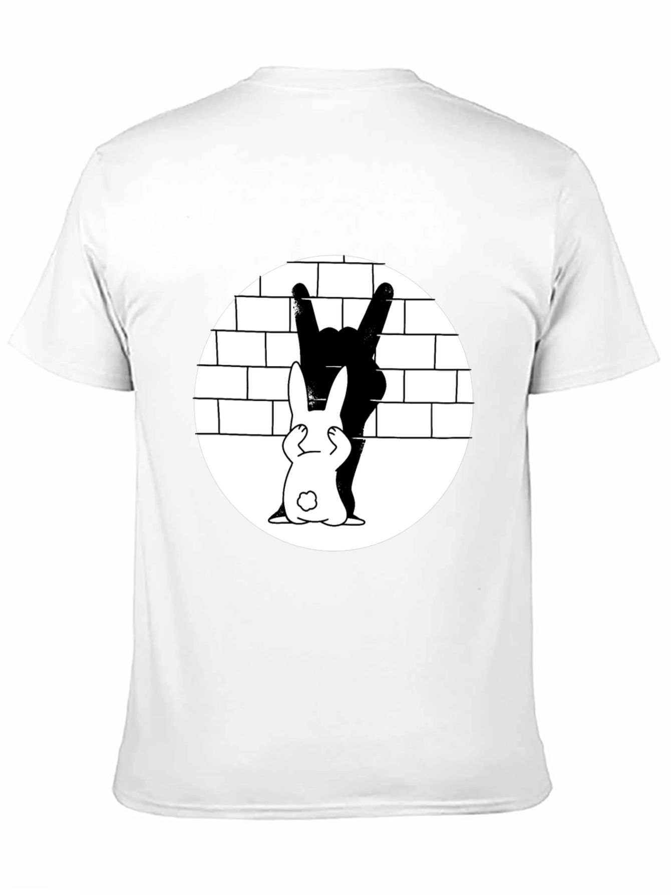 Cool Rabbit Rock On Graphic Black T-Shirt