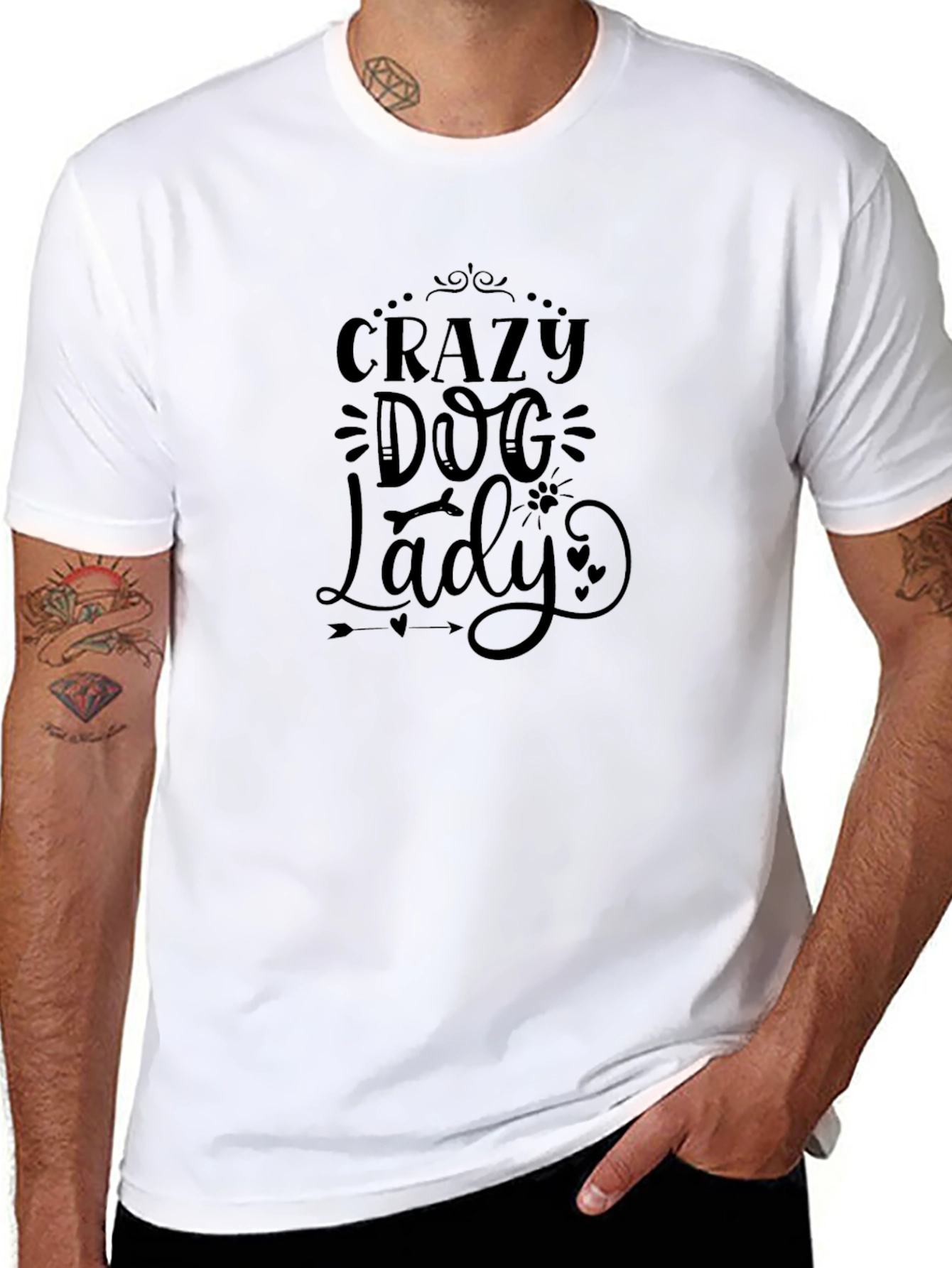 Crazy Dog Lady Black T-Shirt