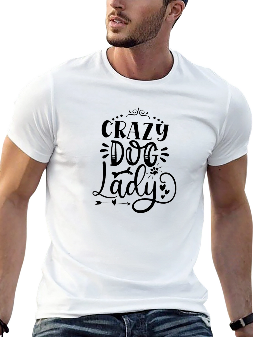 Crazy Dog Lady Black T-Shirt