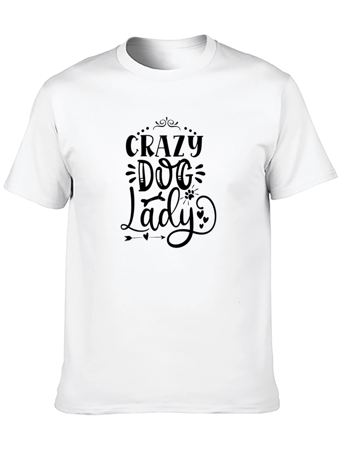 Crazy Dog Lady Black T-Shirt
