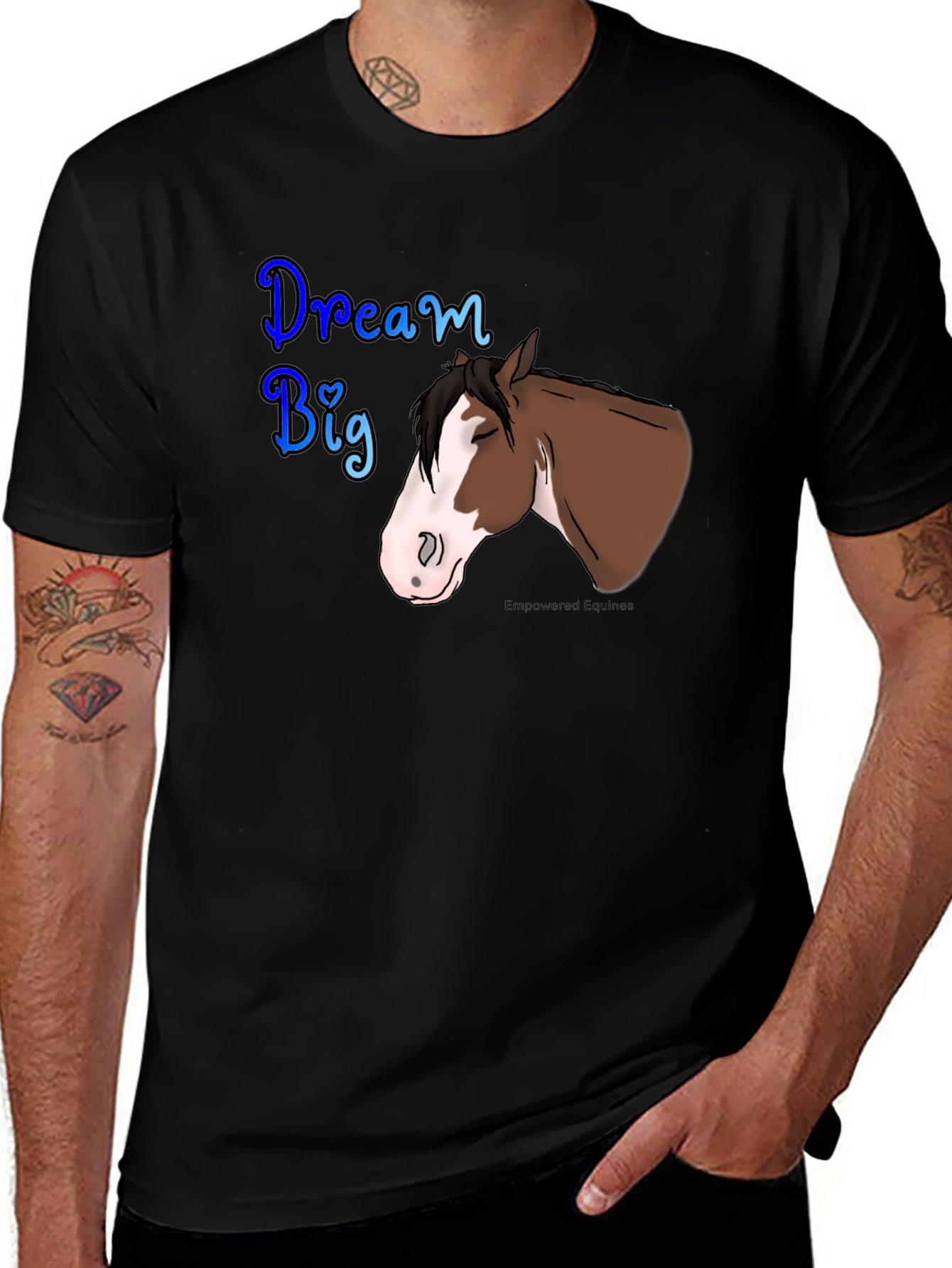 Dream Big Horse Graphic Tee - Black