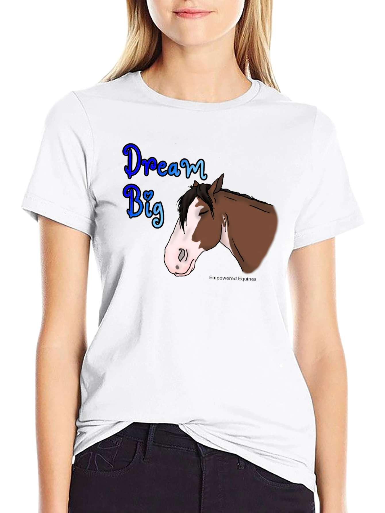 Dream Big Horse Graphic Tee - Black