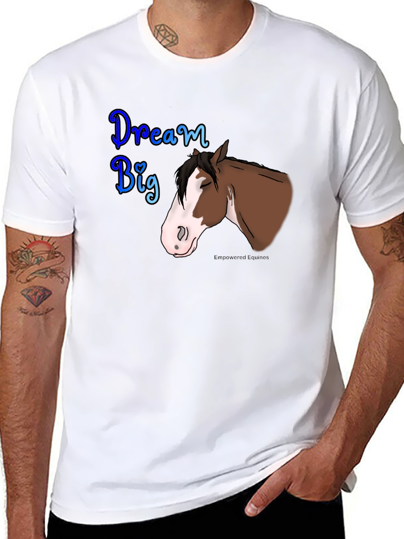 Dream Big Horse Graphic Tee - Black