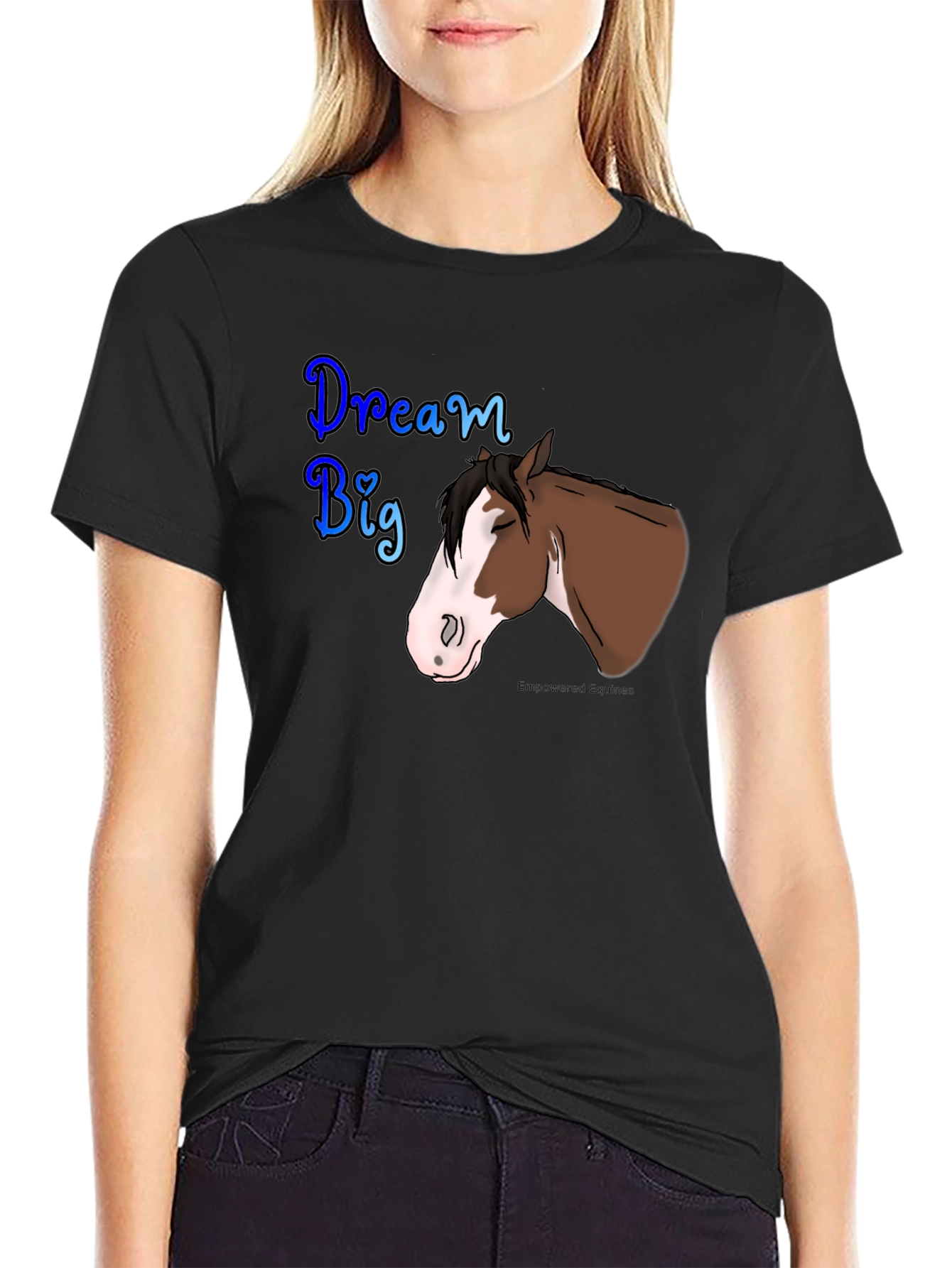 Dream Big Horse Graphic Tee - Black