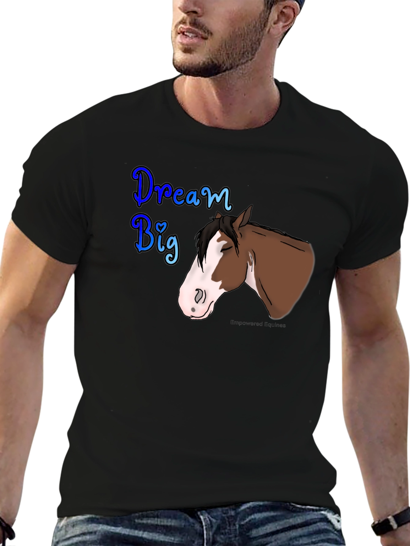 Dream Big Horse Graphic Tee - Black