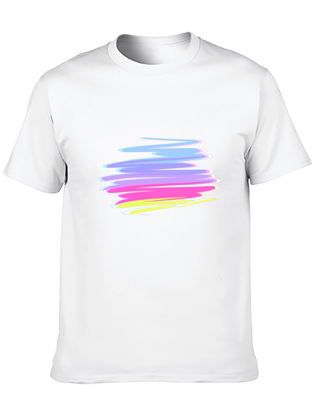 Abstract Strokes Graphic Black T-Shirt