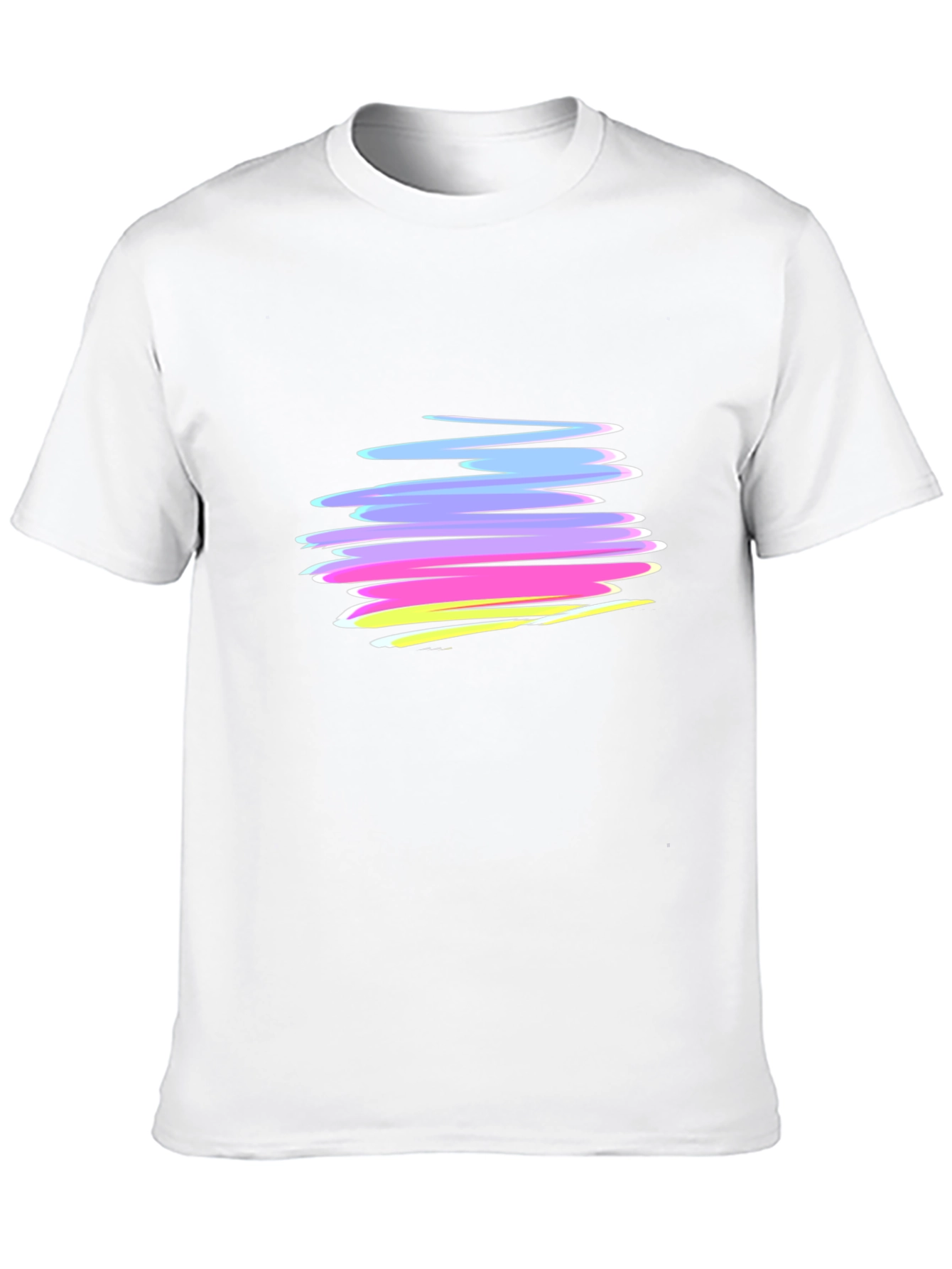 Abstract Strokes Graphic Black T-Shirt