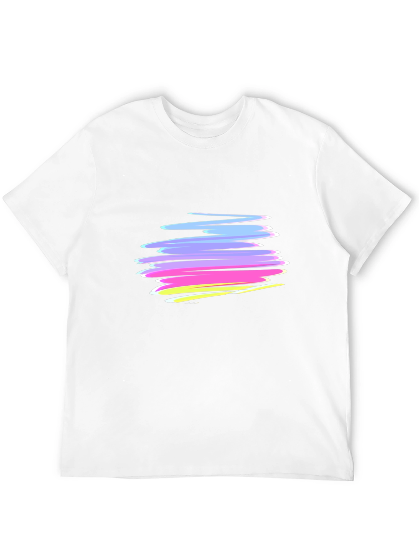 Abstract Strokes Graphic Black T-Shirt