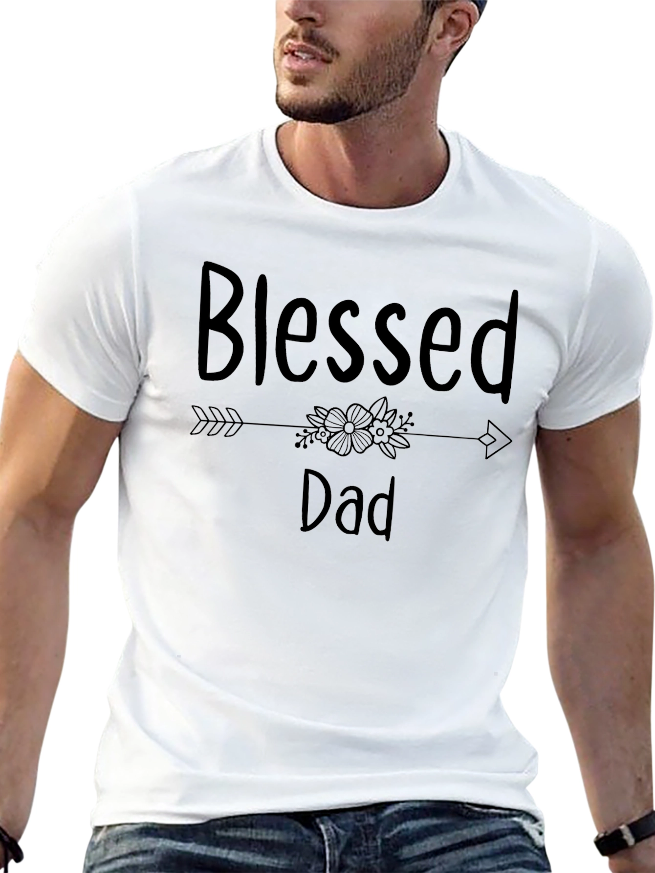 Blessed Dad Graphic Tee - Mens Black T-Shirt