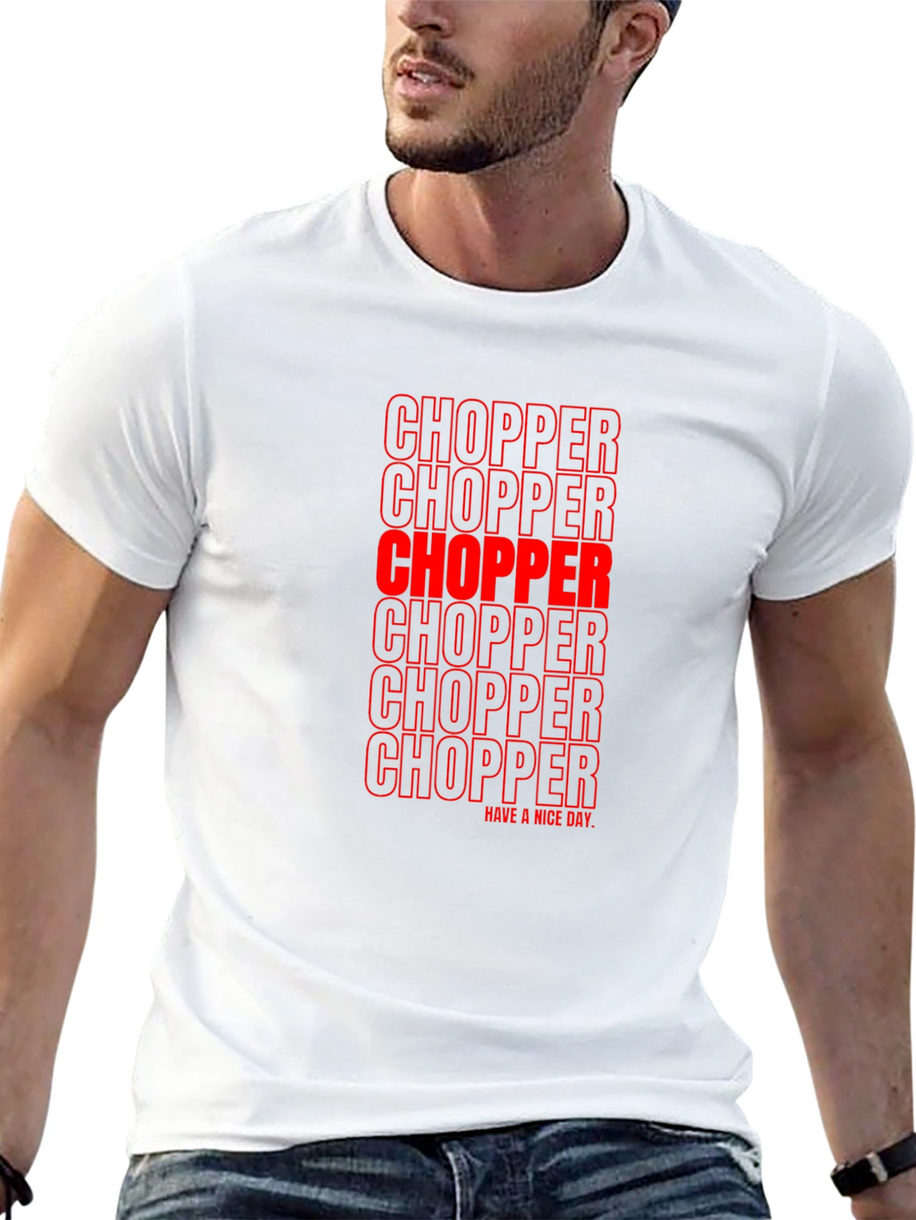Chopper Text Graphic Print Tee - Black