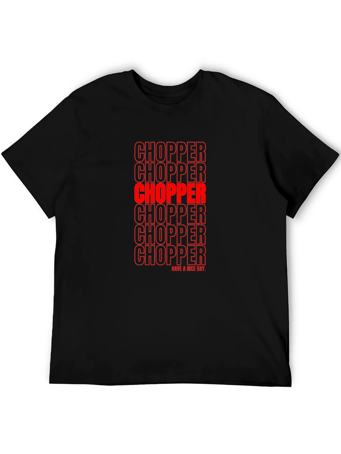 Chopper Text Graphic Print Tee - Black