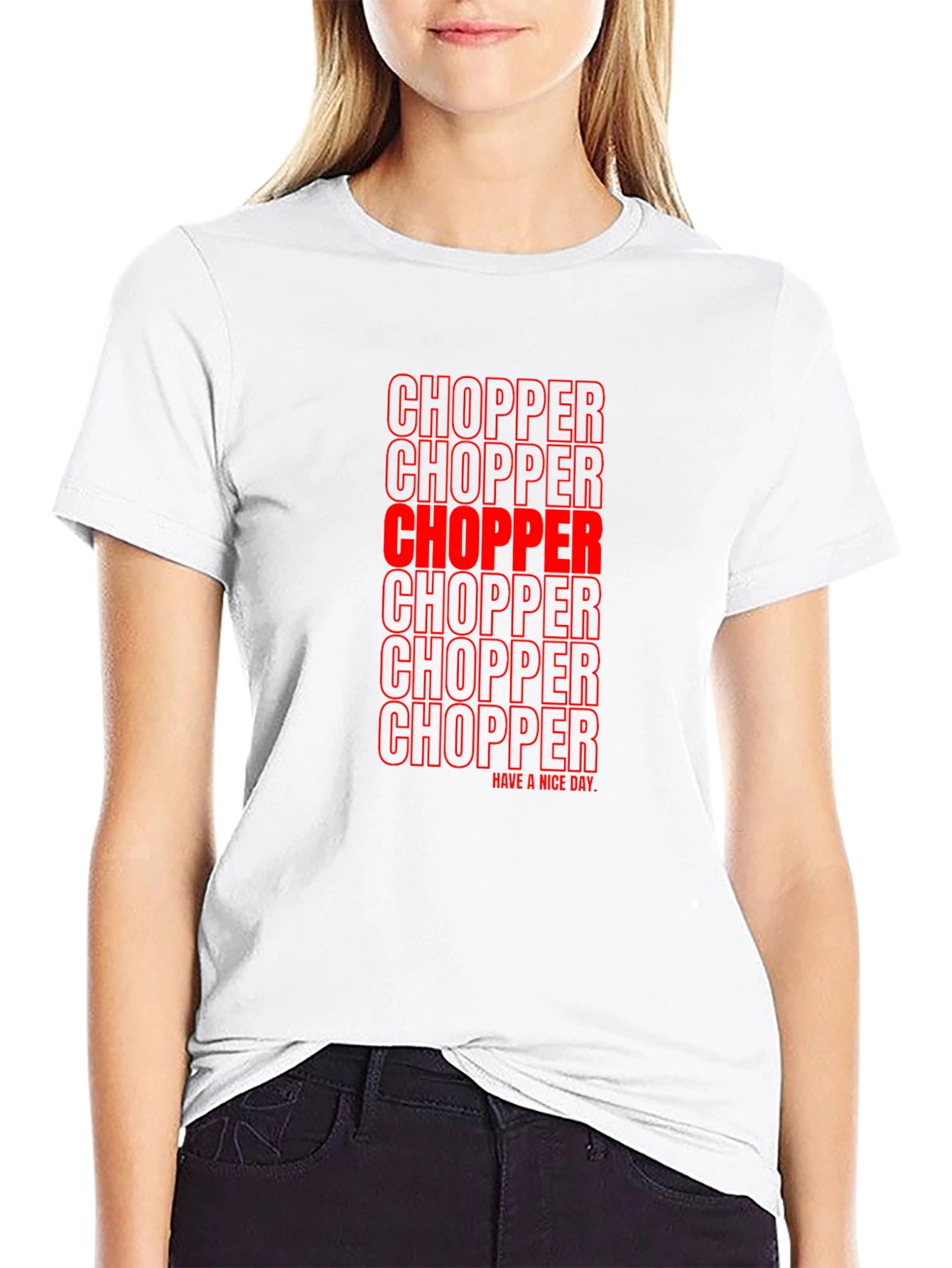 Chopper Text Graphic Print Tee - Black