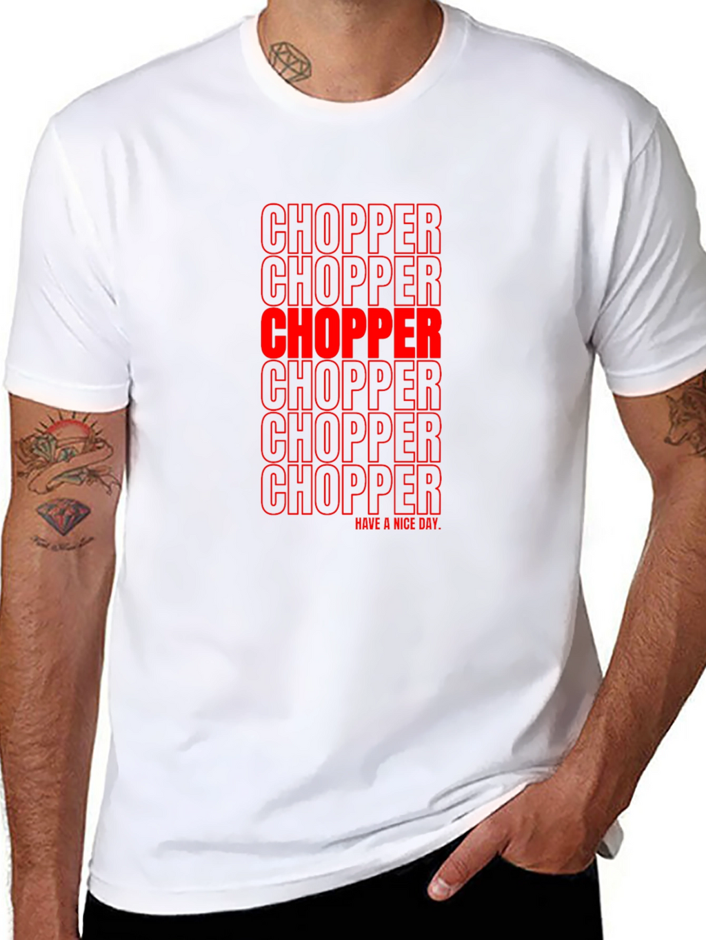 Chopper Text Graphic Print Tee - Black