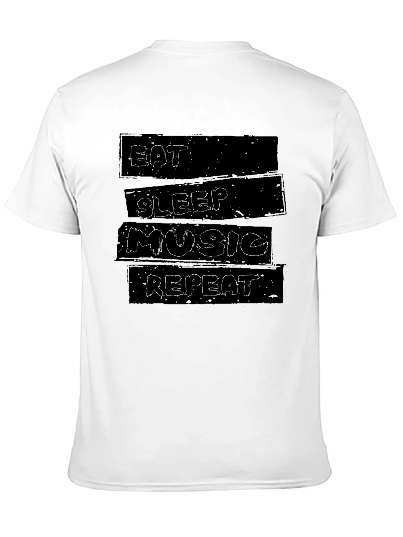 Eat Sleep Music Repeat Mens Black Graphic Tee