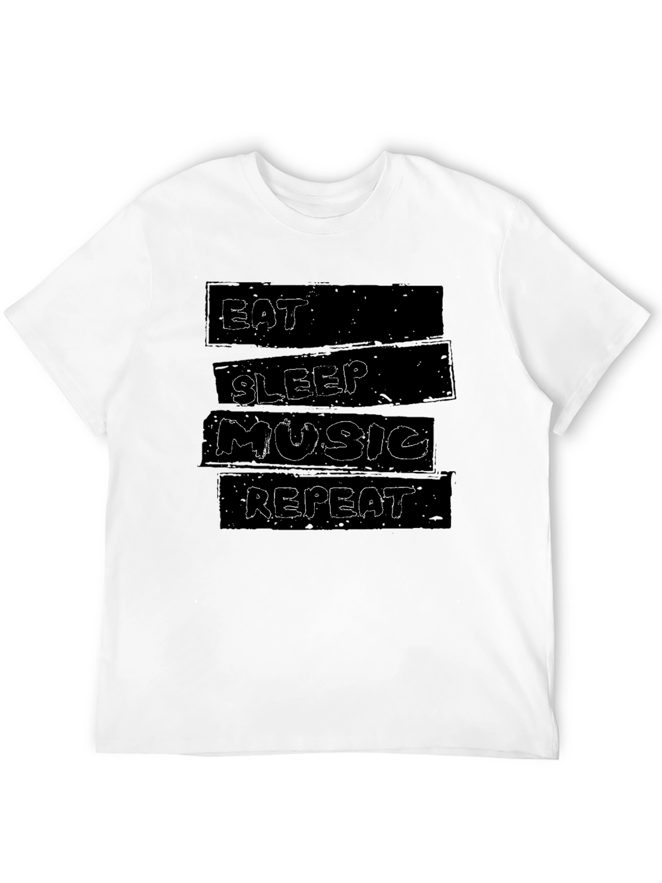 Eat Sleep Music Repeat Mens Black Graphic Tee