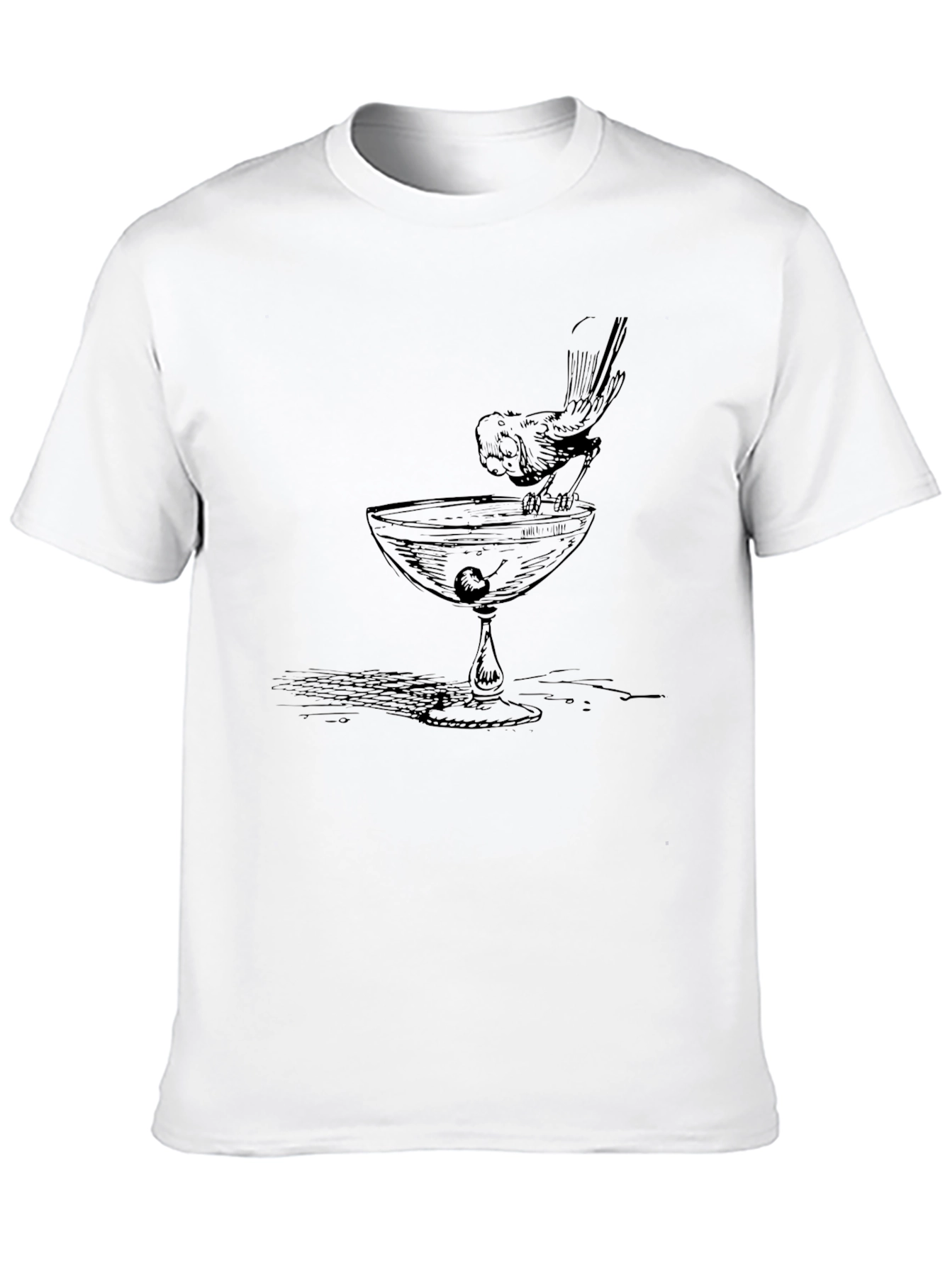 Bird Sipping Cocktail T-Shirt - Unique Graphic Tee
