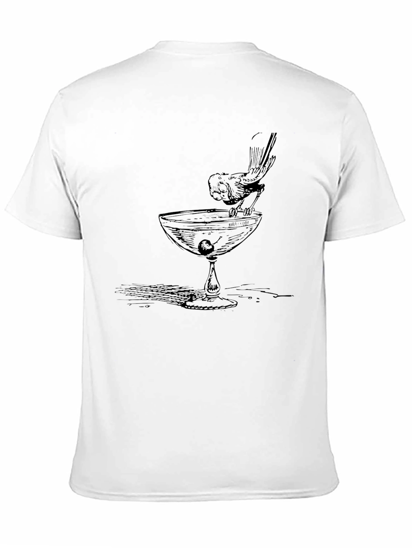 Bird Sipping Cocktail T-Shirt - Unique Graphic Tee