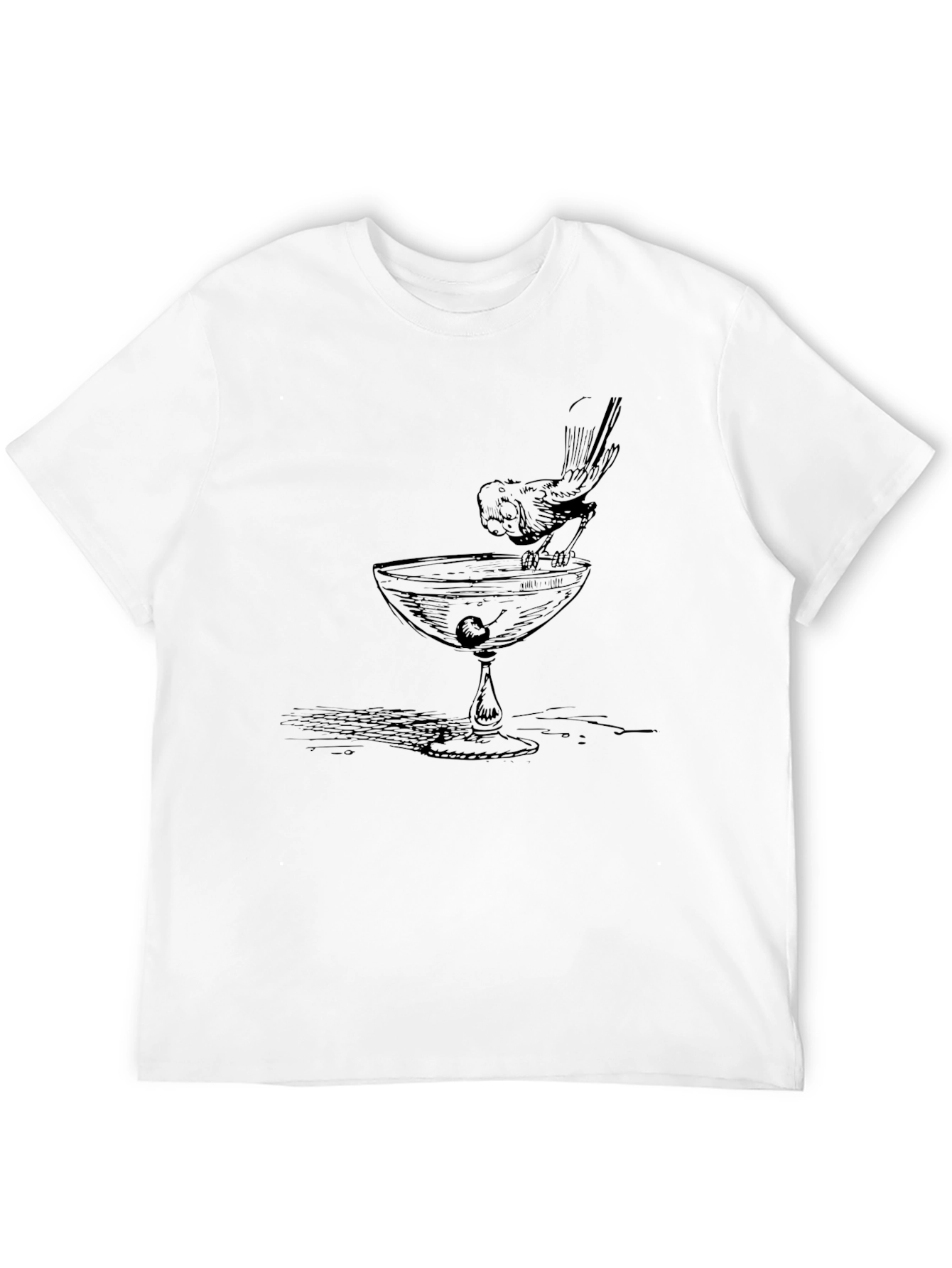 Bird Sipping Cocktail T-Shirt - Unique Graphic Tee
