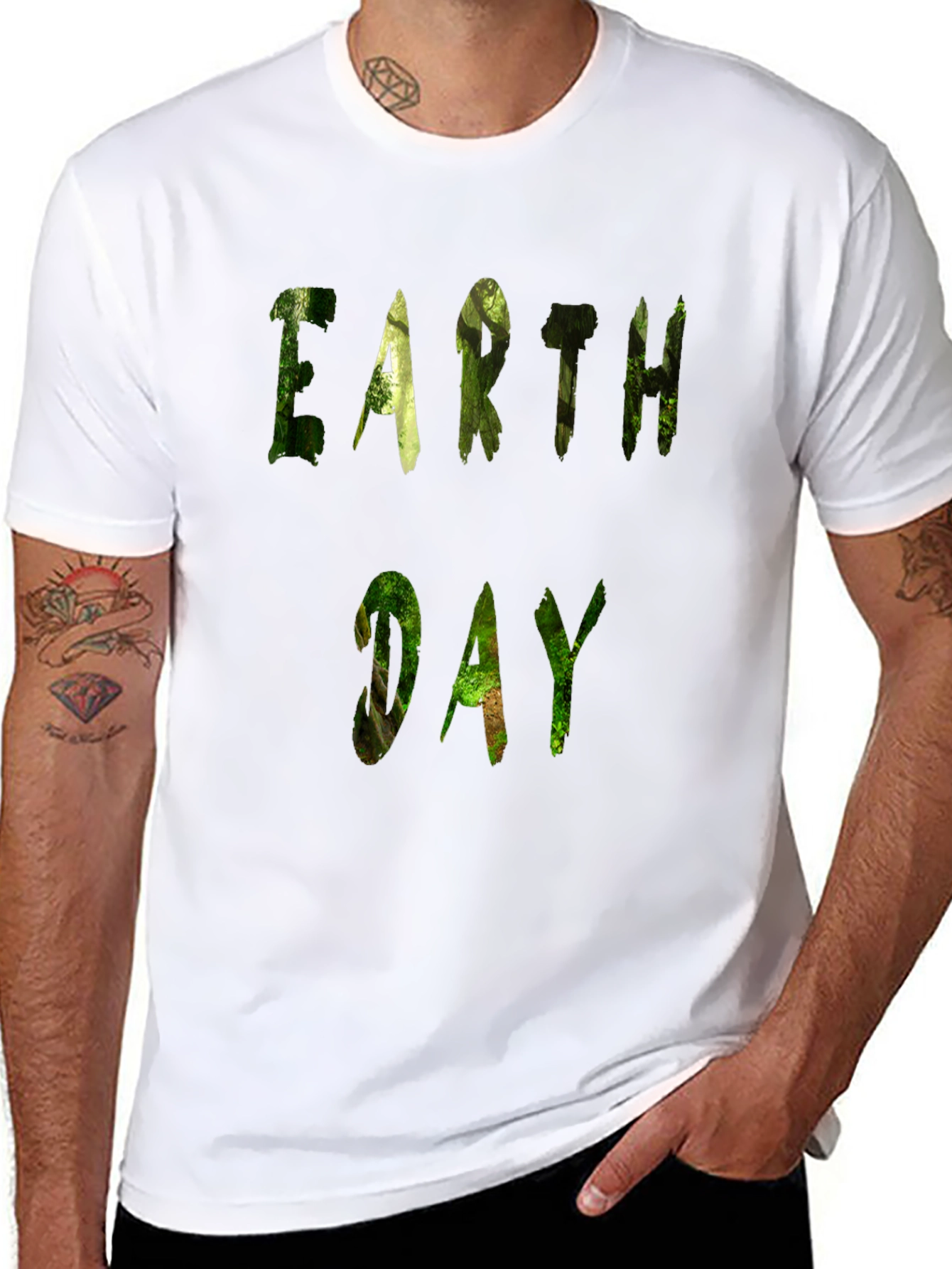 Earth Day Forest Graphic Tee - Black