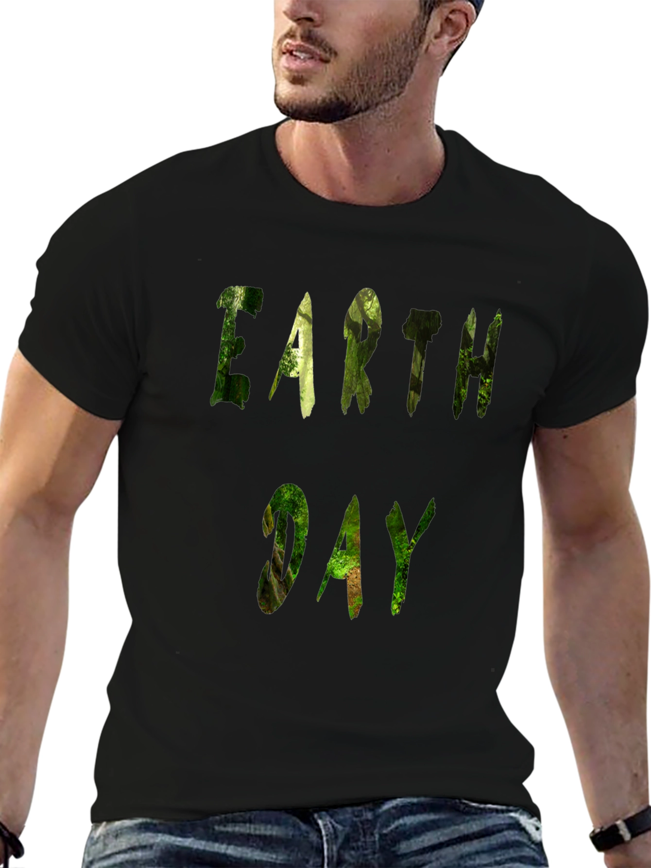Earth Day Forest Graphic Tee - Black