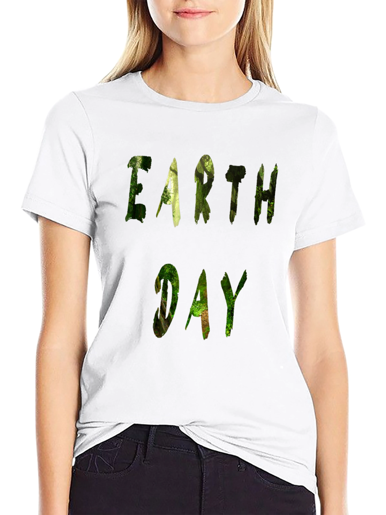 Earth Day Forest Graphic Tee - Black