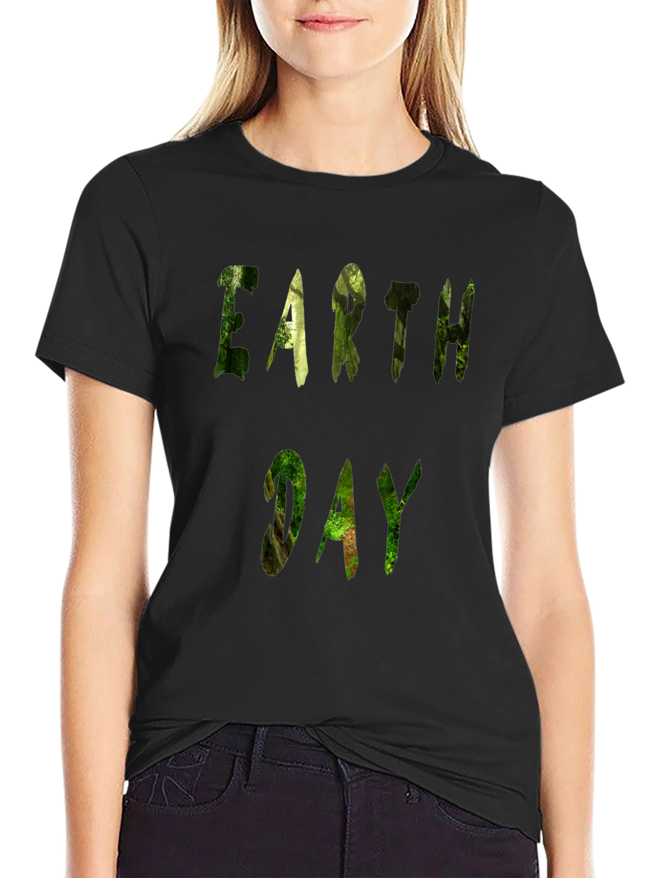 Earth Day Forest Graphic Tee - Black