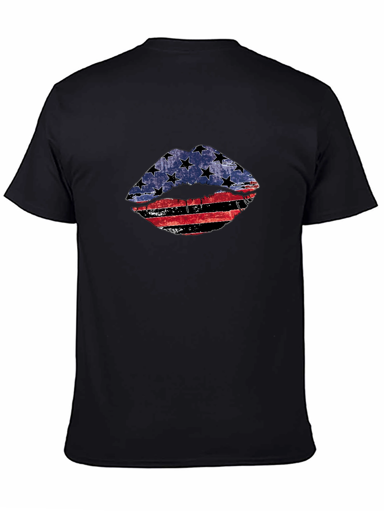 American Flag Lips Graphic Tee - Patriotic Pride!