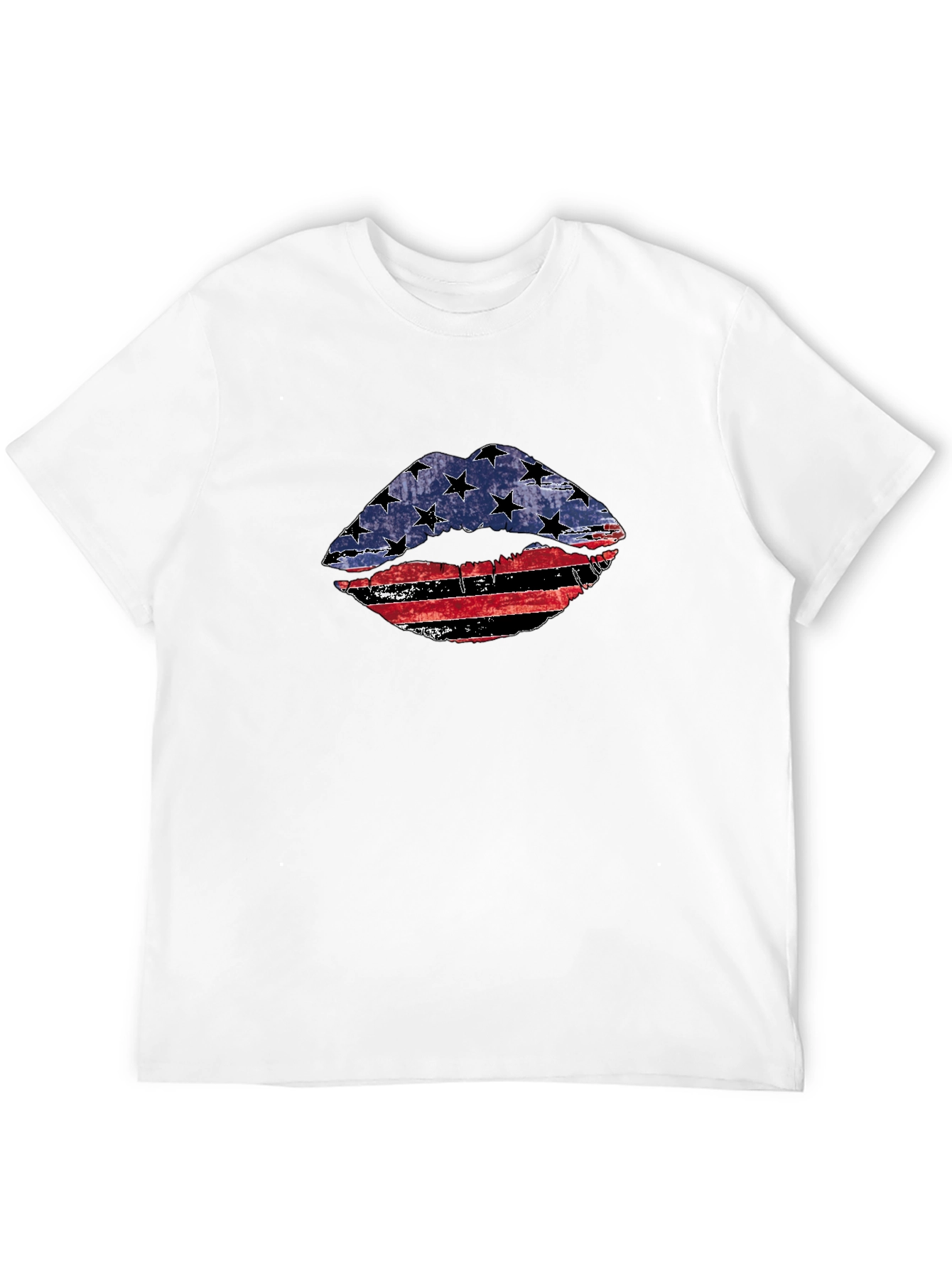 American Flag Lips Graphic Tee - Patriotic Pride!