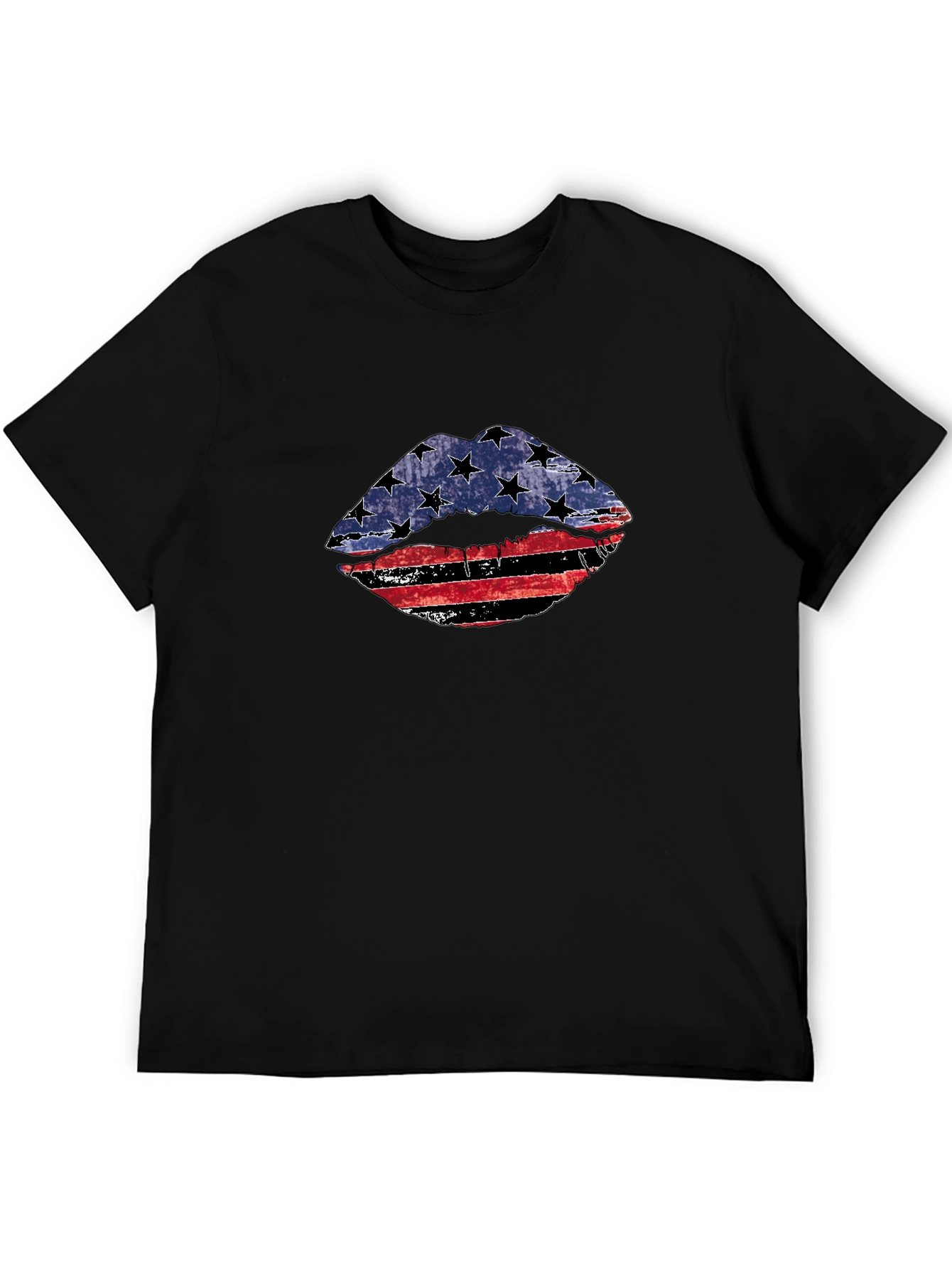 American Flag Lips Graphic Tee - Patriotic Pride!