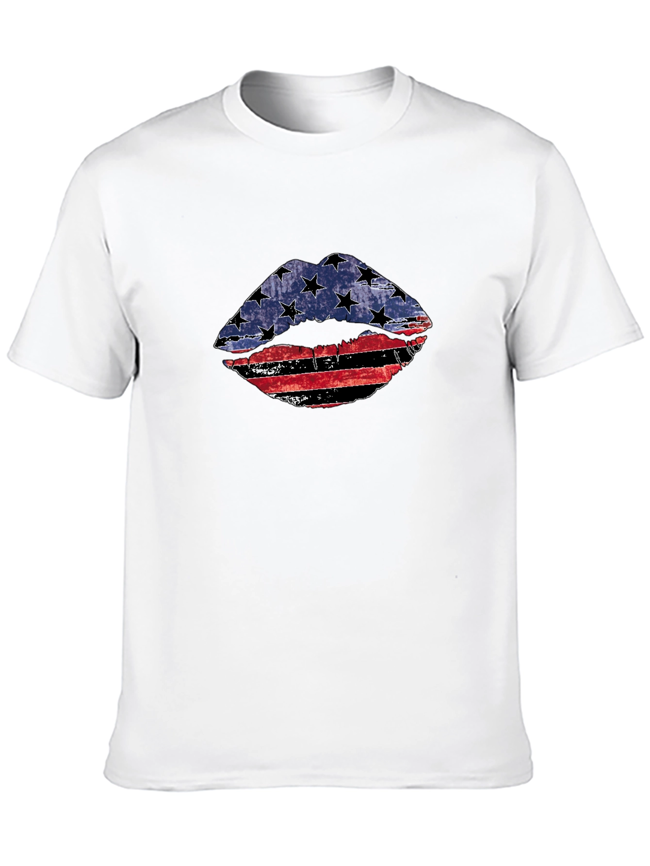 American Flag Lips Graphic Tee - Patriotic Pride!
