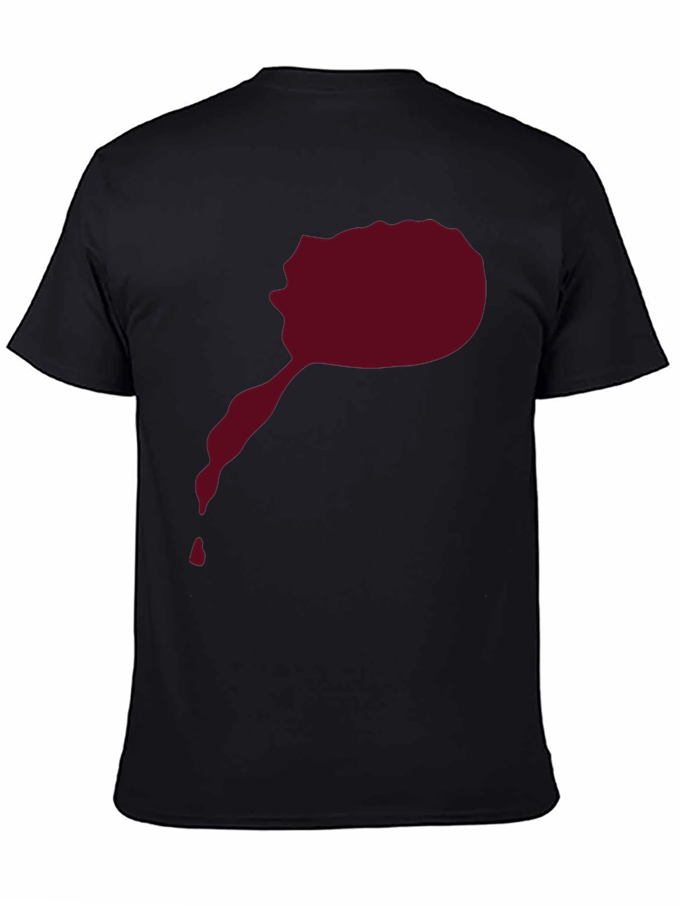 Maroon Splatter Graphic Tee - Mens Black T-Shirt