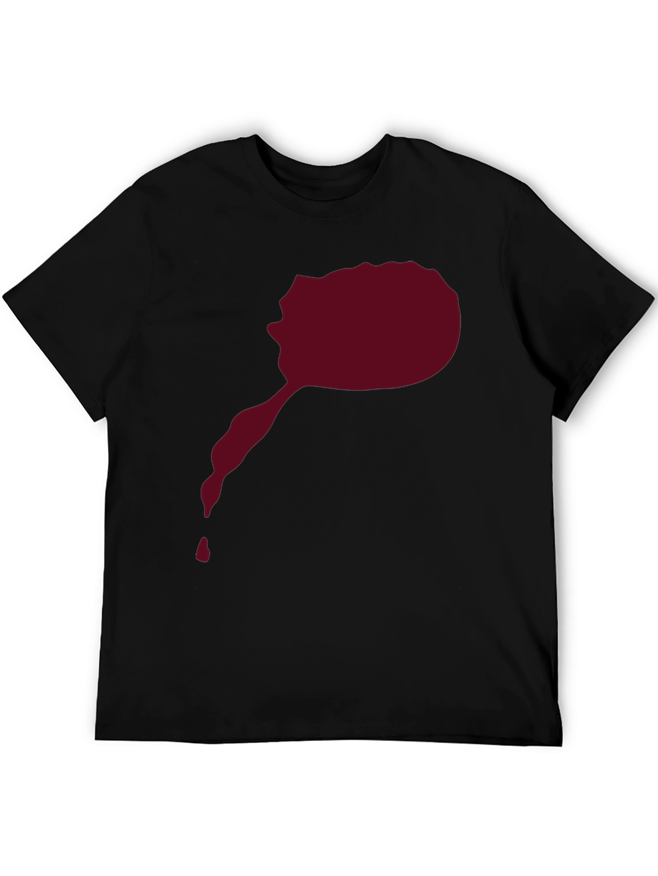 Maroon Splatter Graphic Tee - Mens Black T-Shirt