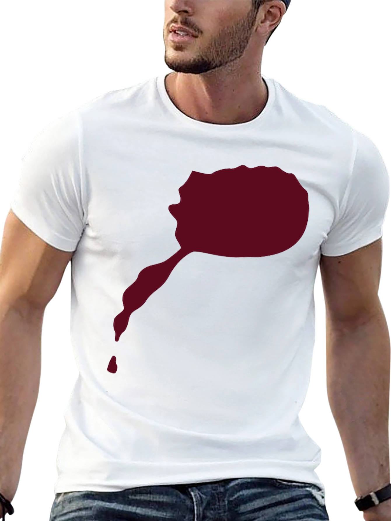Maroon Splatter Graphic Tee - Mens Black T-Shirt
