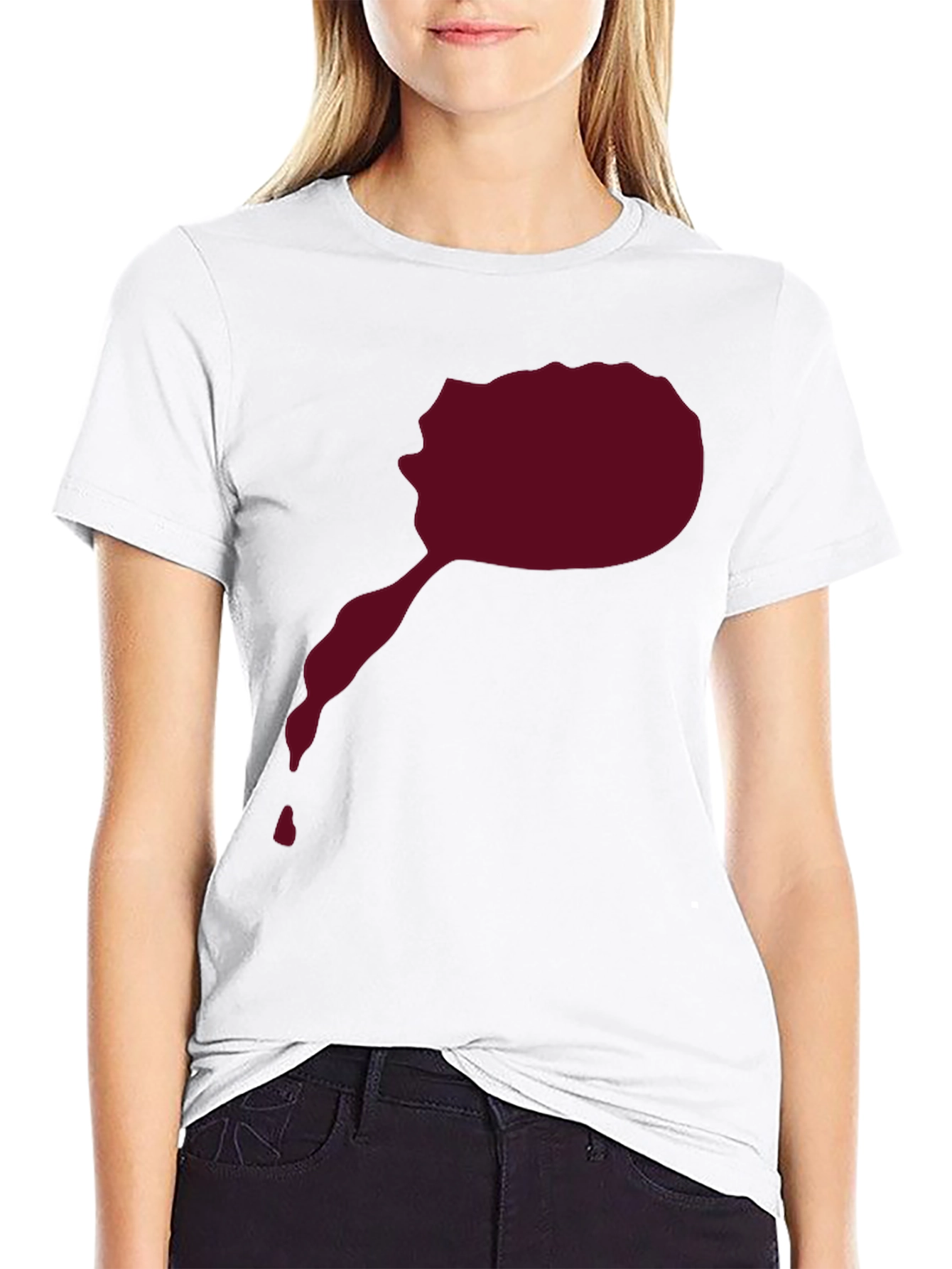 Maroon Splatter Graphic Tee - Mens Black T-Shirt