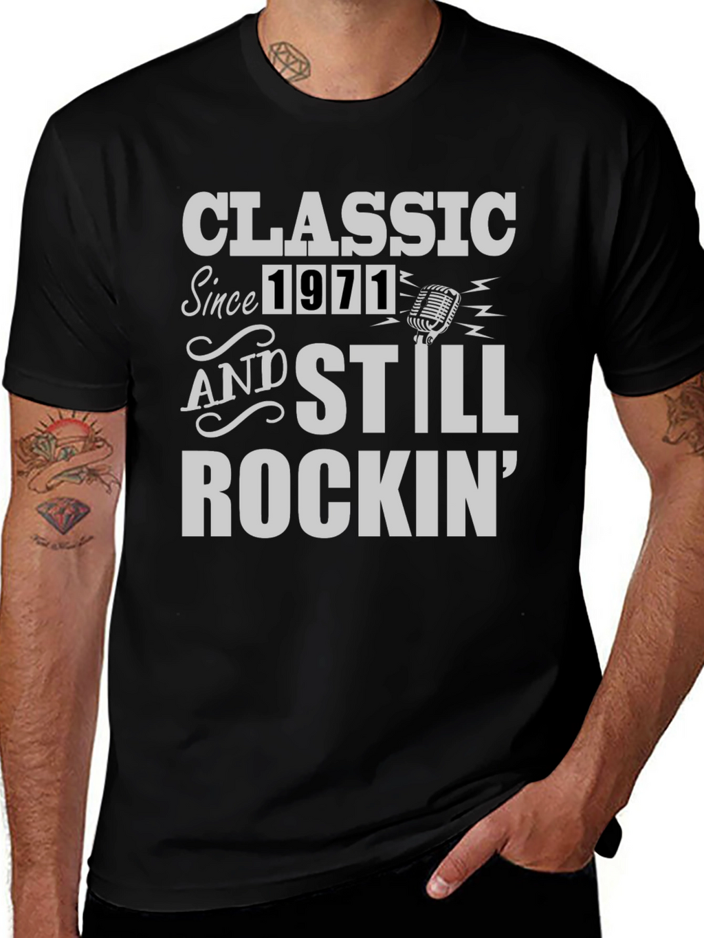 Classic Since 1971 Rockin Black T-Shirt