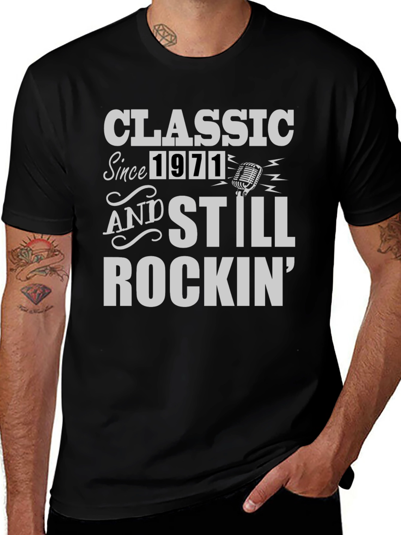 Classic Since 1971 Rockin Black T-Shirt
