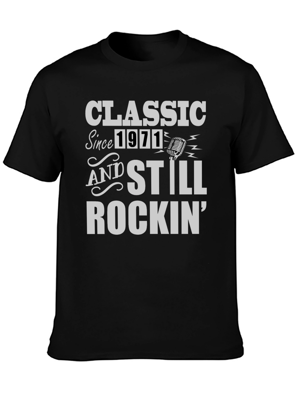 Classic Since 1971 Rockin Black T-Shirt