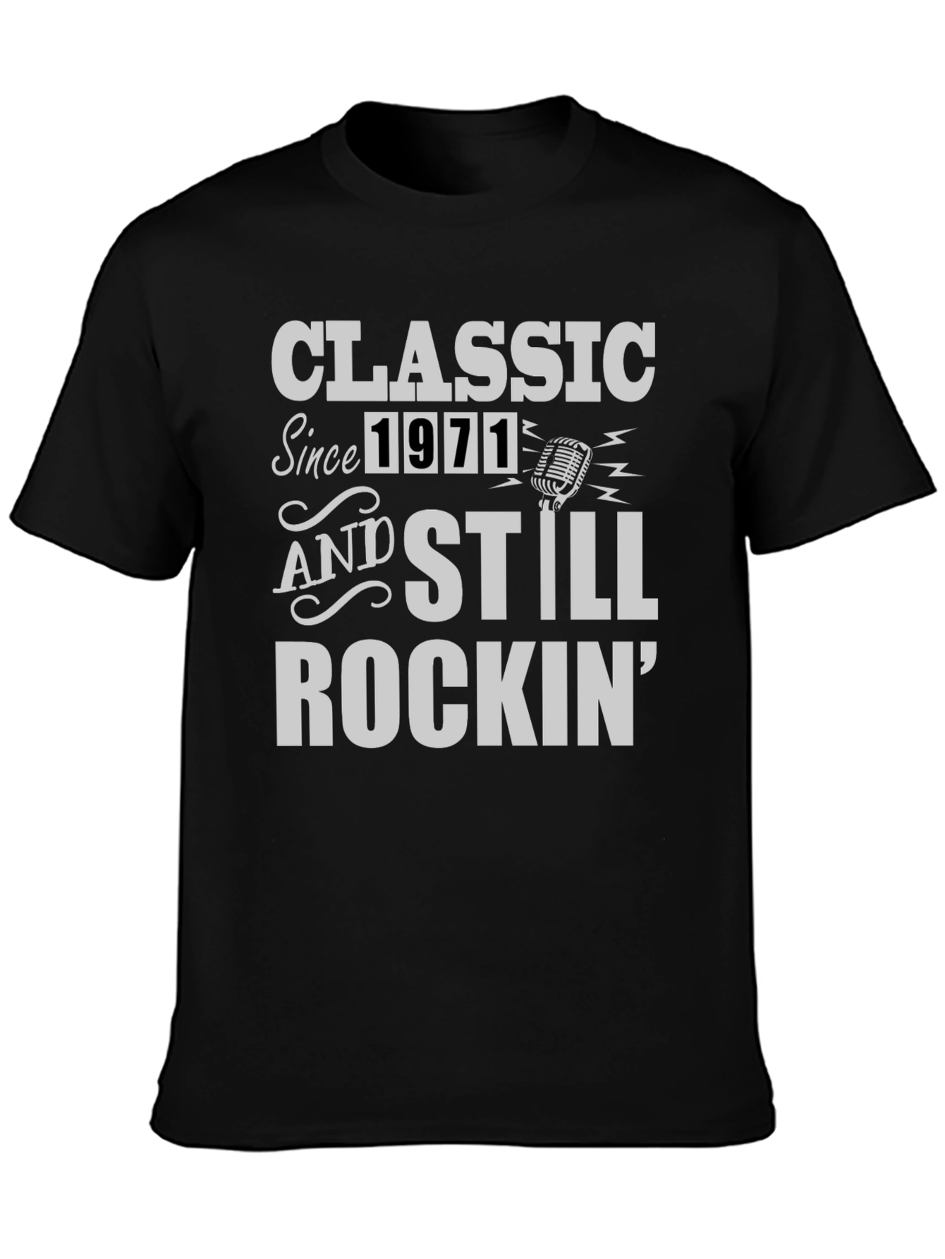 Classic Since 1971 Rockin Black T-Shirt