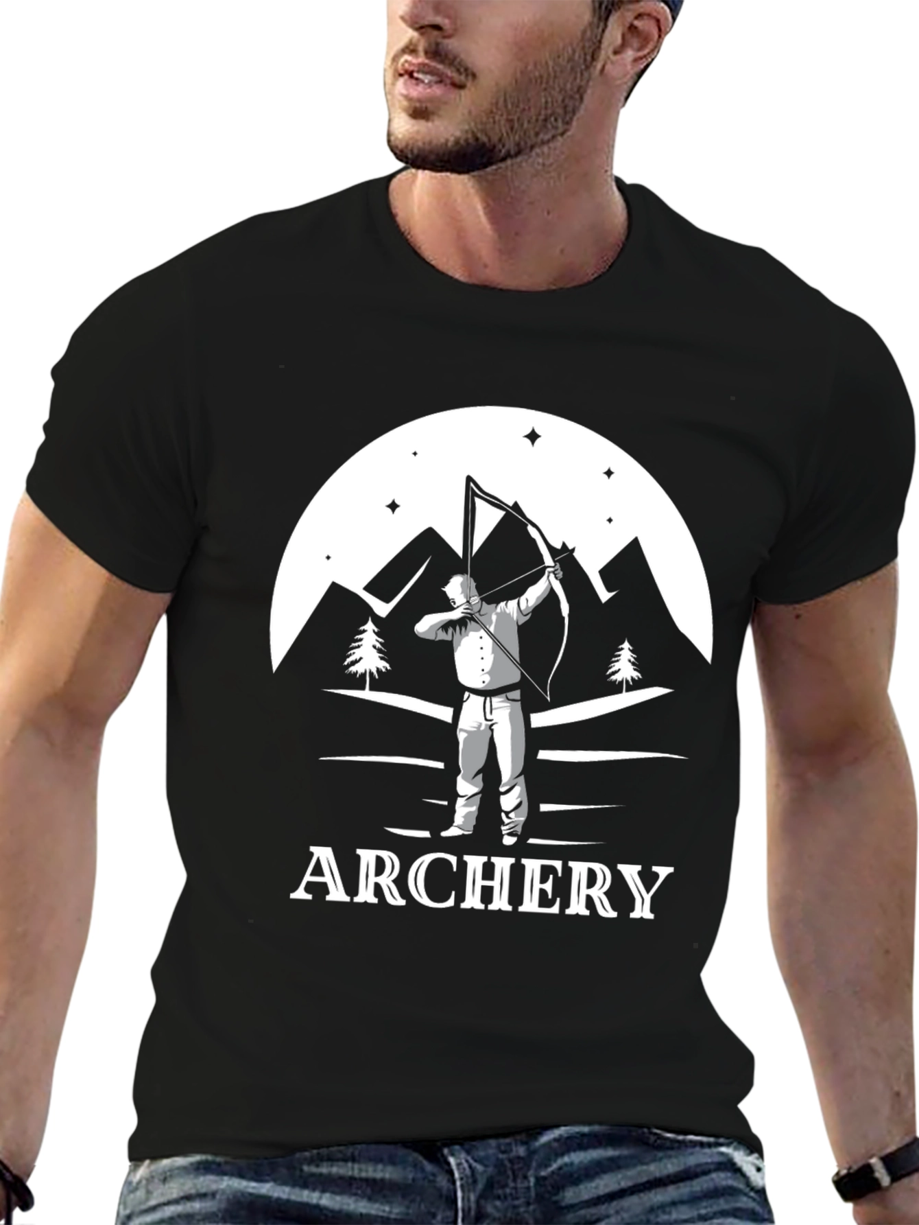 Archery Graphic T-Shirt - Mountains & Archer Design