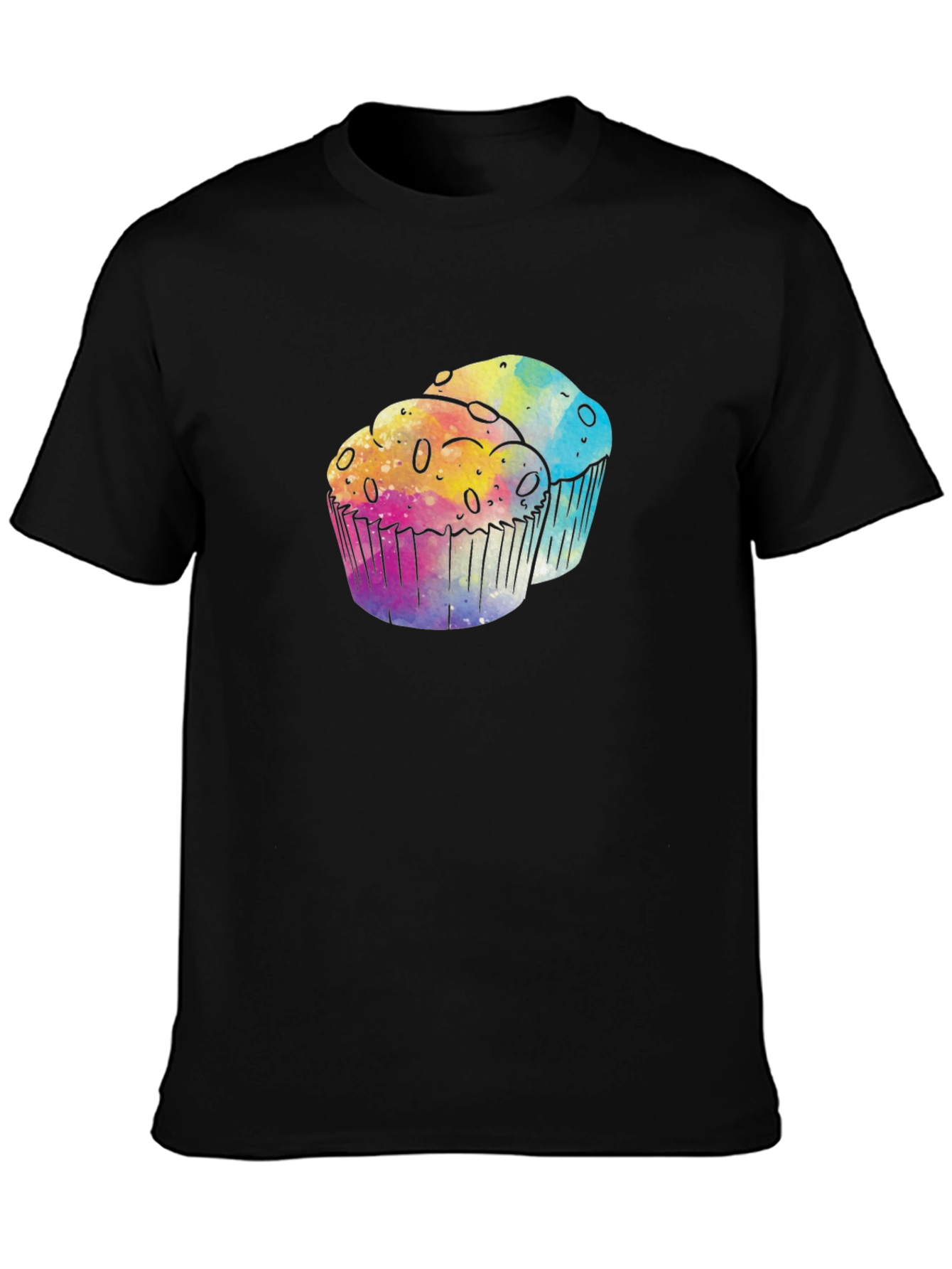 Watercolor Cupcake Graphic Tee - Fun & Stylish!