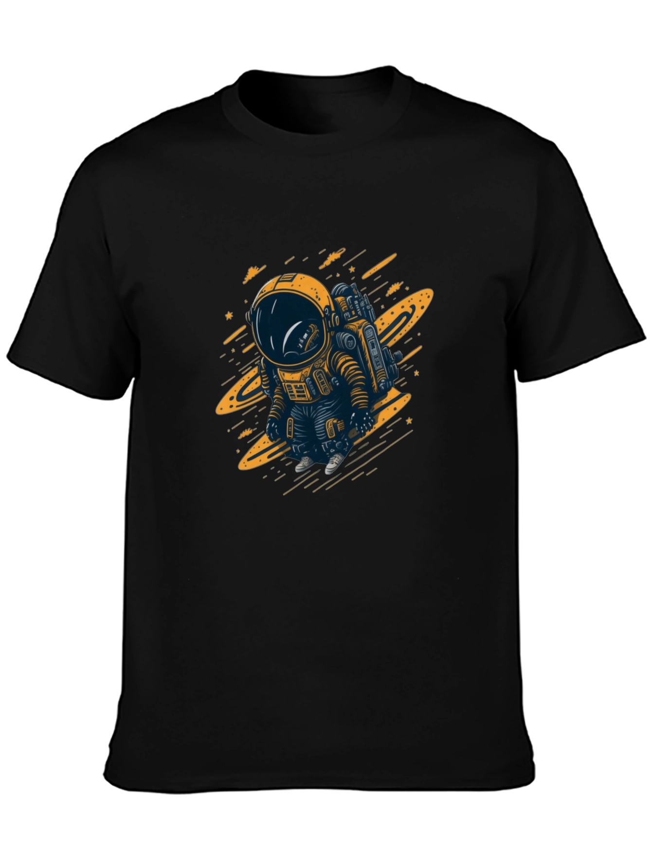 Astronaut Graphic T-Shirt - Black Cotton Tee