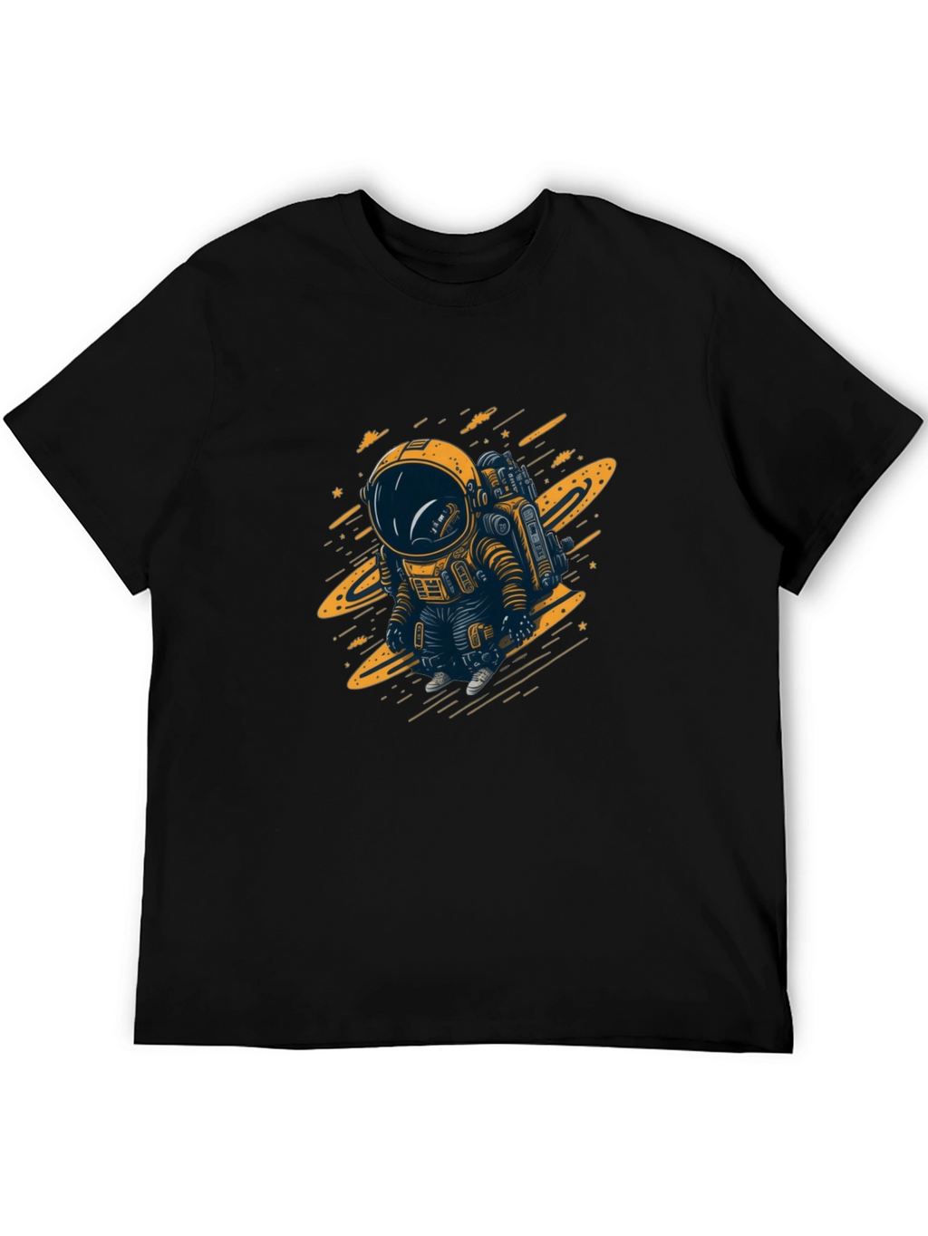 Astronaut Graphic T-Shirt - Black Cotton Tee