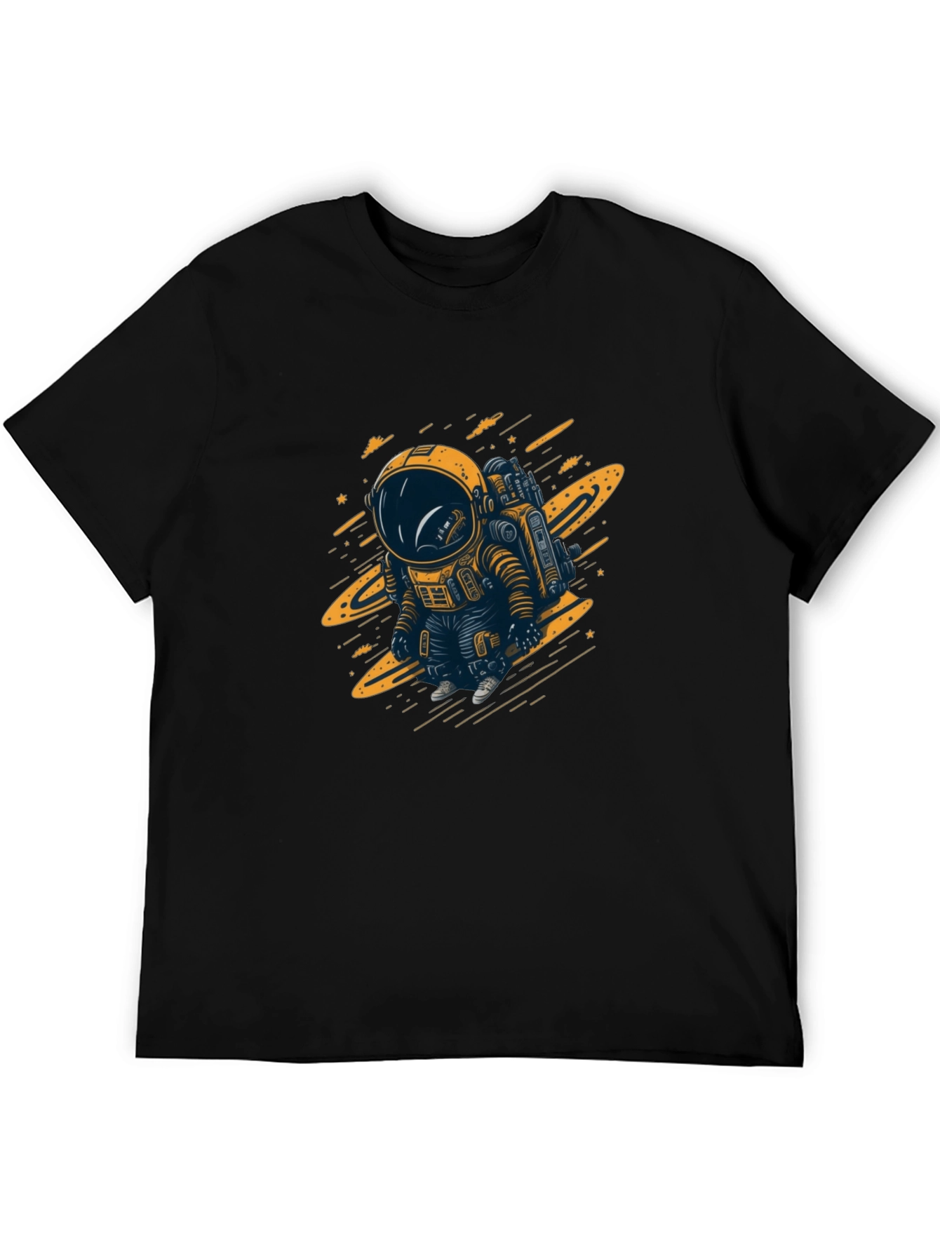 Astronaut Graphic T-Shirt - Black Cotton Tee