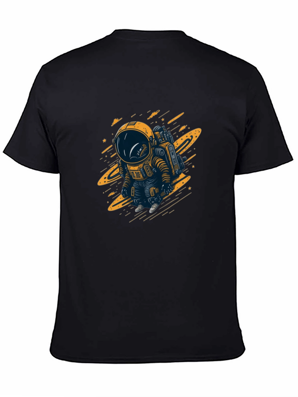 Astronaut Graphic T-Shirt - Black Cotton Tee